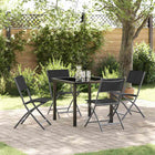 Tuin eettafelset 4 personen gepoedercoat staal zwart