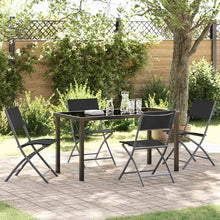 Tuin eettafelset 5 pcs Zwart Gepoedercoat staal