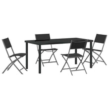 Tuin eettafelset 5 pcs Zwart Gepoedercoat staal