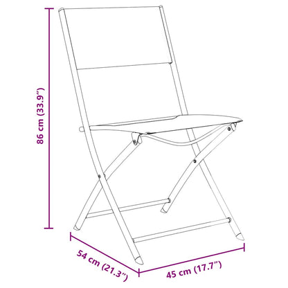 Tuin eettafelset 5 pcs Zwart Gepoedercoat staal