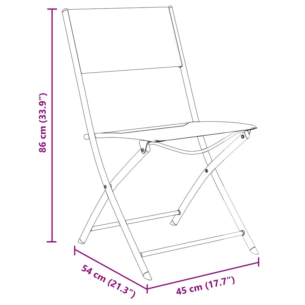 Tuin eettafelset 7 pcs Zwart Gepoedercoat staal