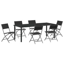 Tuin eettafelset 7 pcs Zwart Gepoedercoat staal
