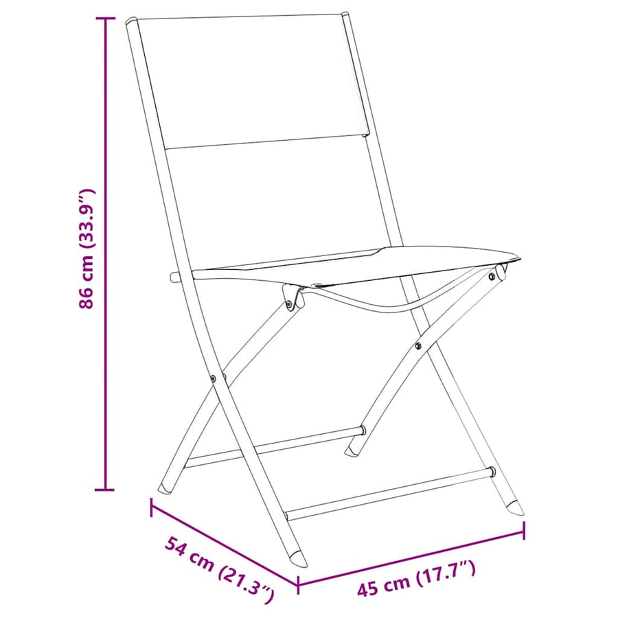 Tuin eettafelset 7 pcs Zwart Gepoedercoat staal