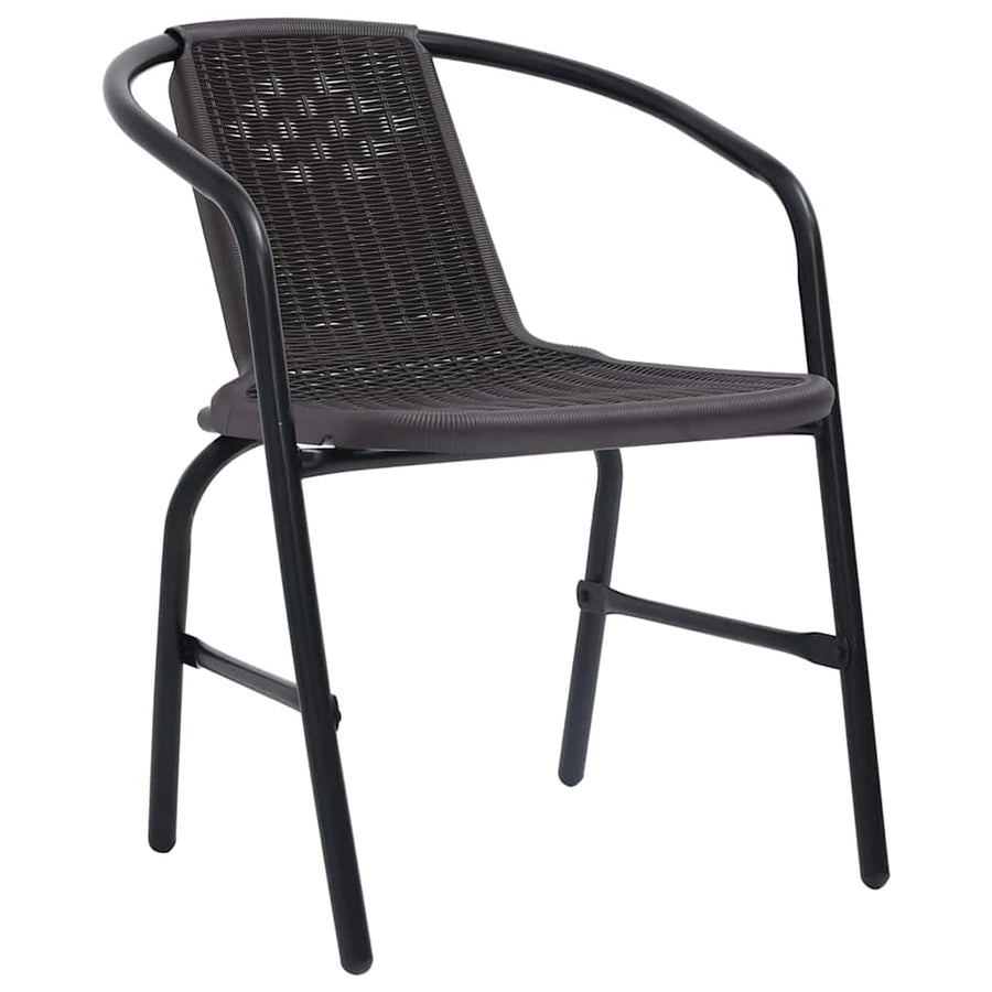 Tuin eettafelset 3 pcs Zwart Gepoedercoat staal