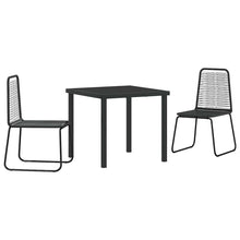Tuin eettafelset 3 pcs Zwart Gepoedercoat staal