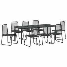 Tuin eettafelset 9 pcs Zwart Gepoedercoat staal