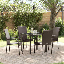 Tuin eettafelset 5 pcs Bruin Gepoedercoat staal