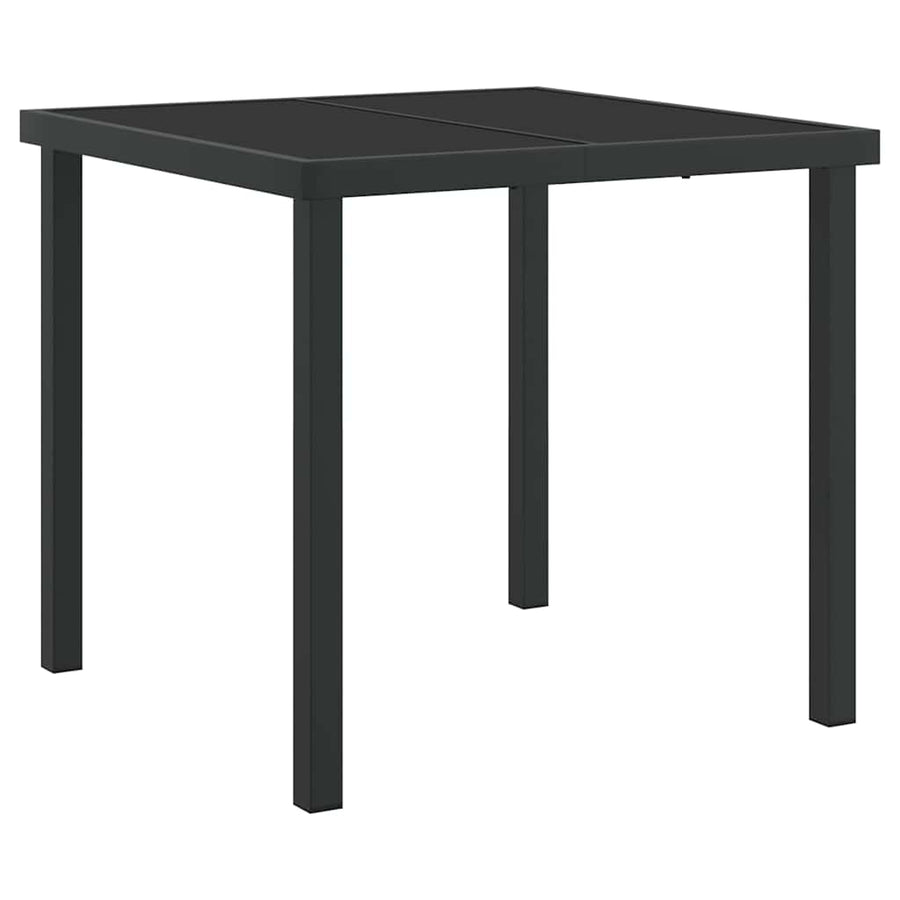 Tuin eettafelset 5 pcs Bruin Gepoedercoat staal