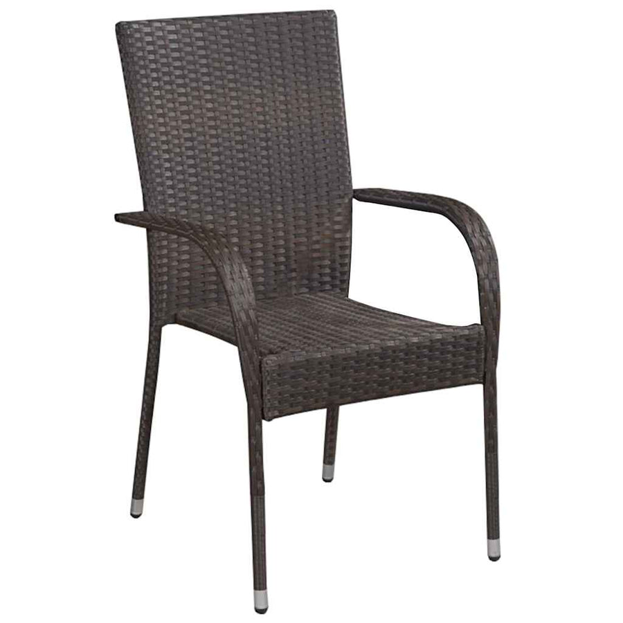 Tuin eettafelset 5 pcs Bruin Gepoedercoat staal