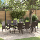 Garden Dining Set 5 pcs Brown Powder-Coated Steel
