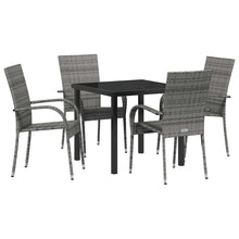 Tuin eettafelset 5 pcs Grijs Gepoedercoat staal