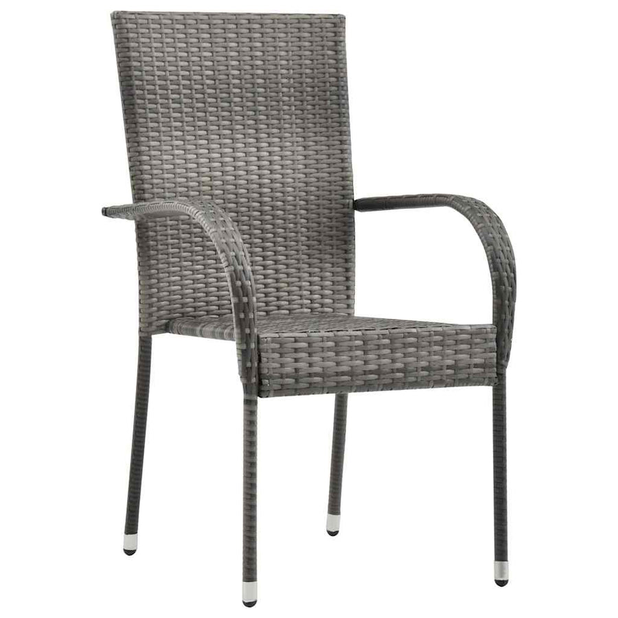 Tuin eettafelset 5 pcs Grijs Gepoedercoat staal