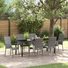 Tuin eettafelset 7 pcs Grijs Gepoedercoat staal