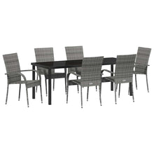 Tuin eettafelset 7 pcs Grijs Gepoedercoat staal