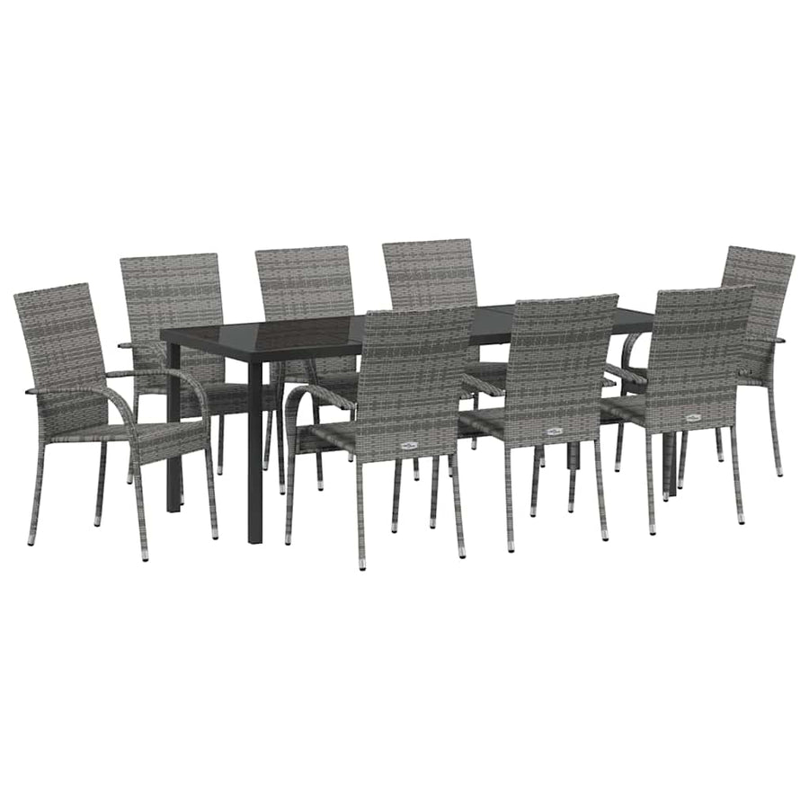 Tuin Eettafelset 5 Pcs Grijs Gepoedercoat Staal