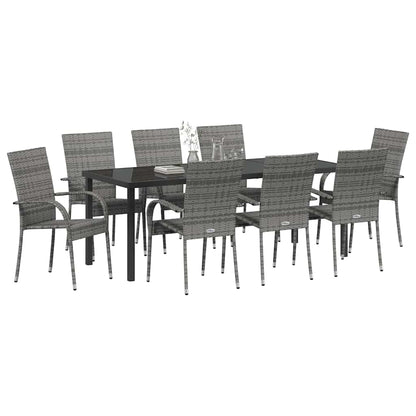 Tuin Eettafelset 5 Pcs Grijs Gepoedercoat Staal