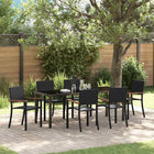 Garden dining set 7 pcs Black Powder-coated steel