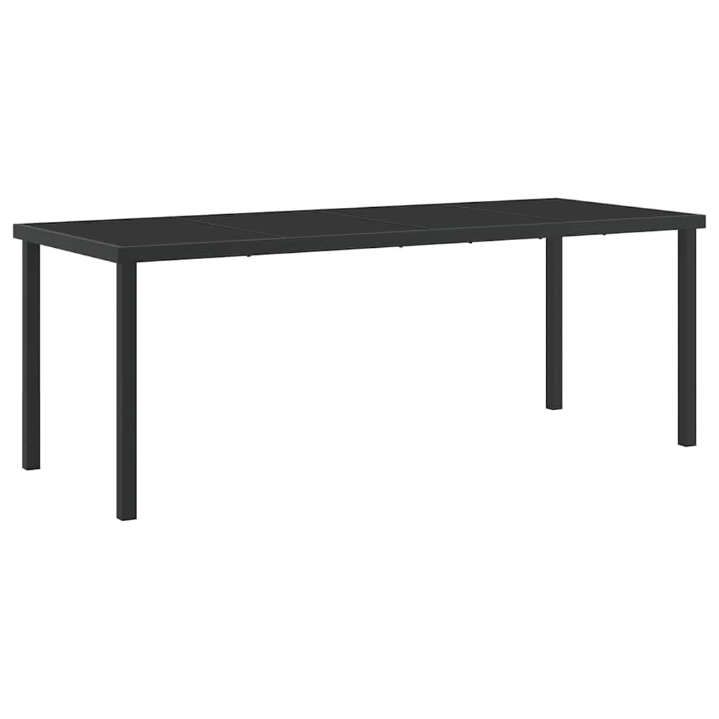 Tuin eettafelset met kussen 9 pcs Zwart Gepoedercoat staal