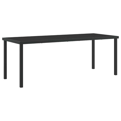 Tuin eettafelset met kussen 9 pcs Zwart Gepoedercoat staal