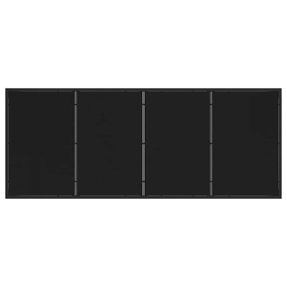 Tuin eettafelset met kussen 9 pcs Zwart Gepoedercoat staal