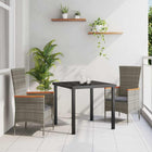Tuin eettafelset 8 personen grijs gepoedercoat staal acaciahout