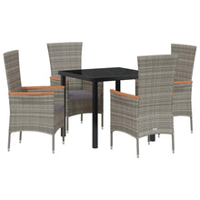 Tuin eettafelset met kussen 5 pcs Grijs Gepoedercoat staal