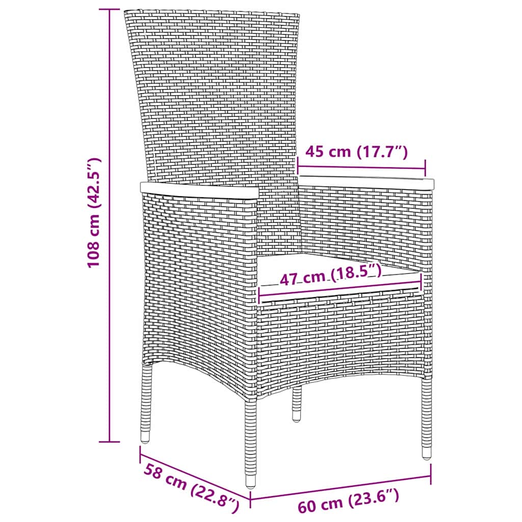 Tuin eettafelset met kussen 5 pcs Grijs Gepoedercoat staal