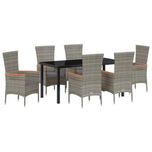 Tuin eettafelset met kussen 7 pcs Grijs Gepoedercoat staal