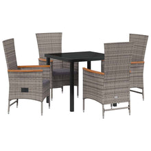 Tuin eettafelset met kussen 5 pcs Grijs Gepoedercoat staal