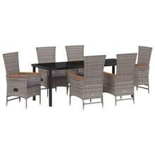 Tuin Eettafelset Met Kussen 7 Pcs Grijs Gepoedercoat Staal
