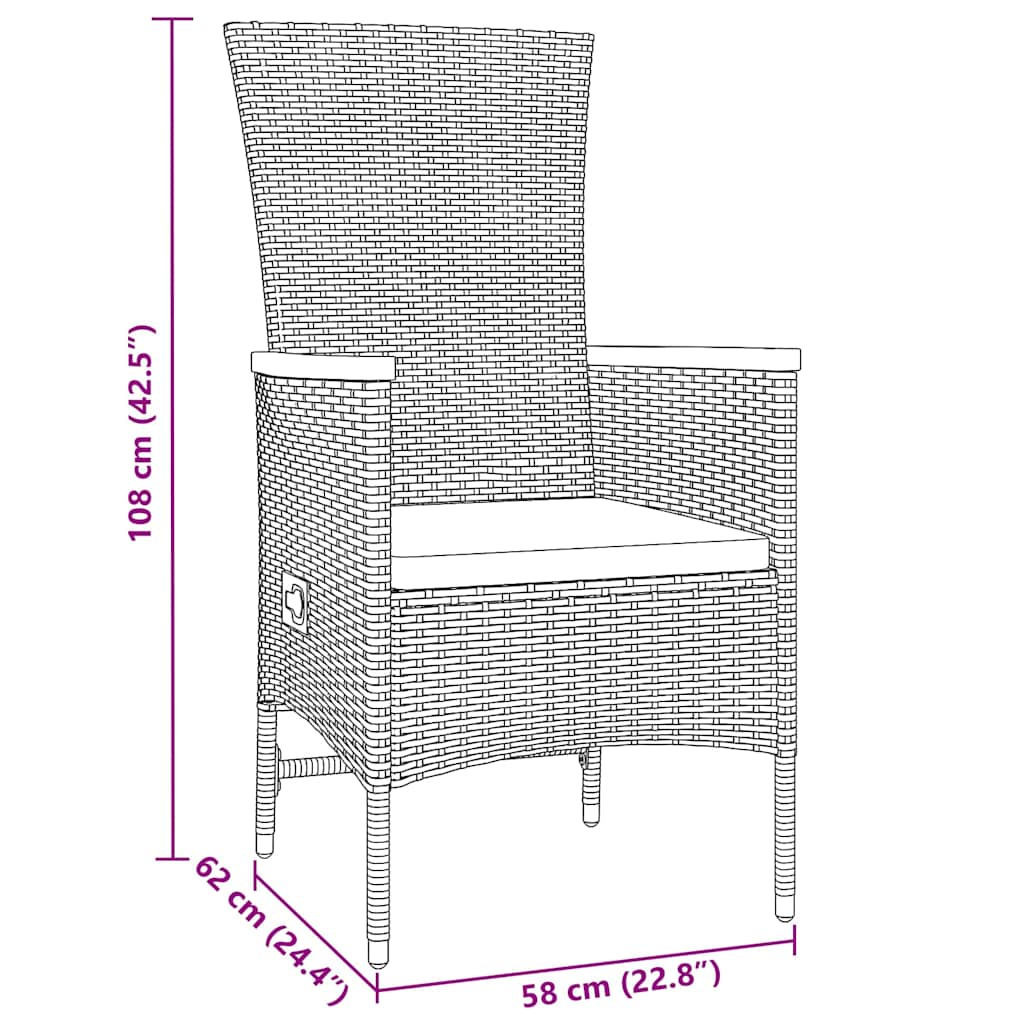Tuin Eettafelset Met Kussen 9 Pcs Grijs Gepoedercoat Staal