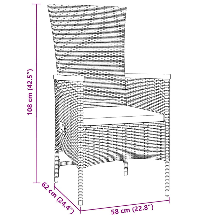 Tuin Eettafelset Met Kussen 9 Pcs Grijs Gepoedercoat Staal
