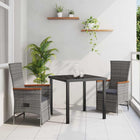 Tuin eettafelset poly rattan grijs 2 stoelen tafel