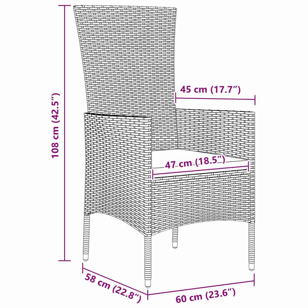 Tuin Eettafelset Met Kussen 9 Pcs Beige Poly Rattan