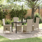 Garden Dining Set with Cushion 5 pcs Beige Poly Rattan