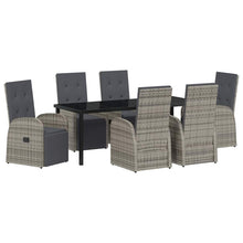 Tuin Eettafelset Met Kussen 7 Pcs Grijs Poly Rattan Beige En Zwart