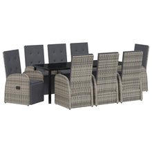 Tuin Eettafelset Met Kussen 9 Pcs Grijs Poly Rattan Beige En Zwart
