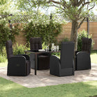 Tuin eettafelset poly rattan zwart 4 personen
