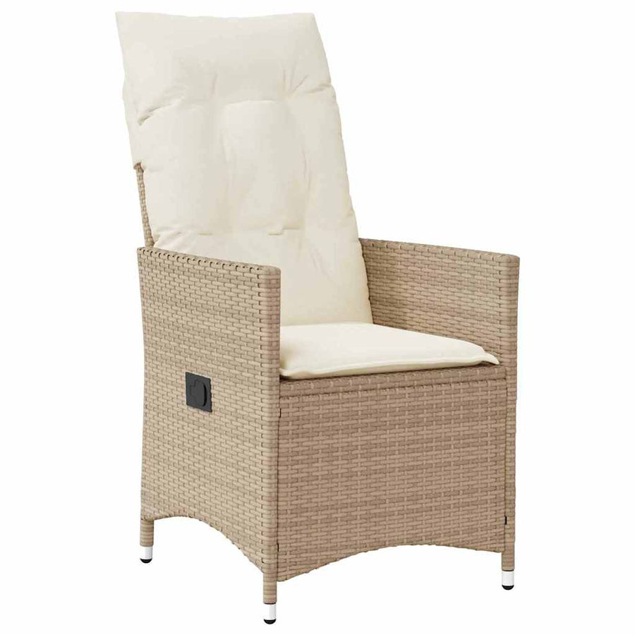Tuin Eettafelset Met Kussen 9 Pcs Beige Poly Rattan Antraciet