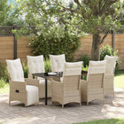 Tuin eettafelset poly rattan 7-delig beige