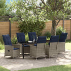 Tuinset 7-delig PE Rattan grijs