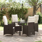 Tuin eettafelset poly rattan bruin 5-delig