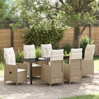 Tuin eettafelset poly rattan 7-delig beige