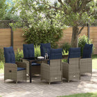 Tuinset poly rattan 7-delig zwart