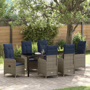 Tuinset poly rattan 7-delig zwart