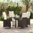 Tuin eettafelset poly rattan bruin 4 personen