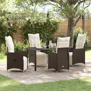 Tuin eettafelset poly rattan bruin 4 personen