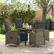 Tuin eettafelset poly rattan grijs 4 personen