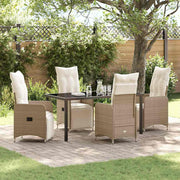 Tuin eettafelset poly rattan beige 4 personen