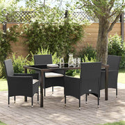 Tuin eettafelset poly rattan zwart 8 persoons